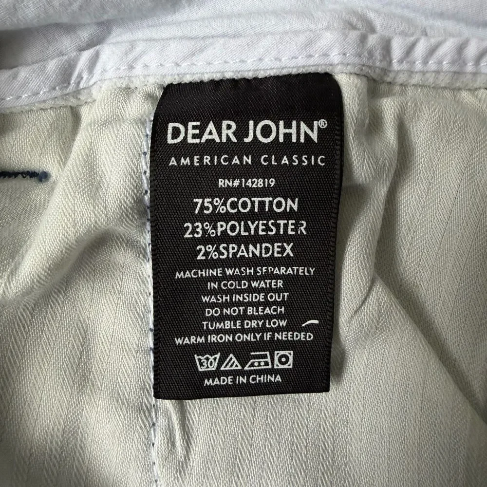 Dear John Finnegan Women's Blue/White Geometric Ikat Print Cuffed Shorts Size 28